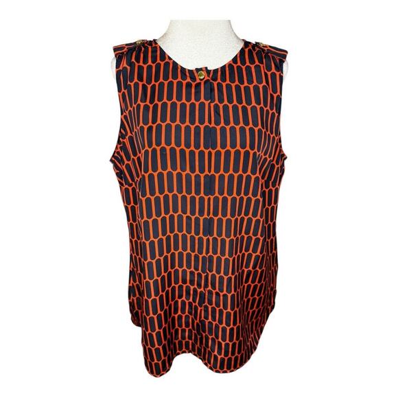 Michael Kors Women's Geometric‎ Sleeveless Blouse Size 8 Multicolor - Picture 1 of 8